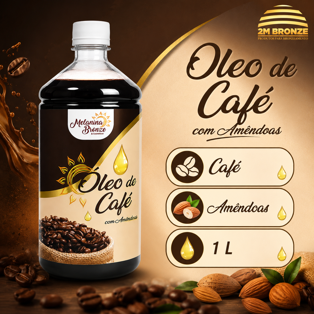 Melanina Bronze Óleo de Café com Amêndoas  1L